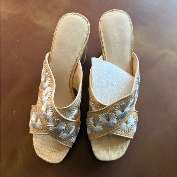Jessica Simpson Shoes - NWT Jessica Simpson daisy embroidered wedge size 10